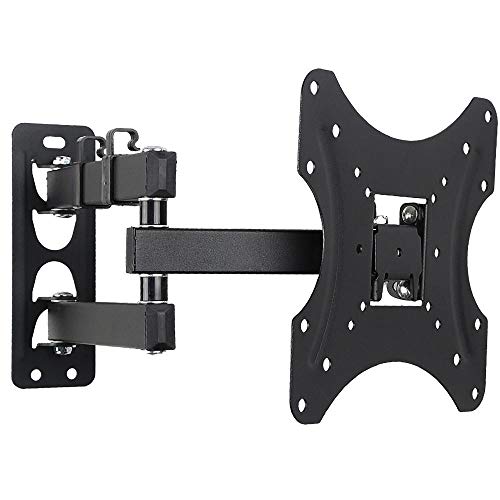 Rostfreier Stahl TV Rack Drehbar für 15-32 Zoll Bildschirme,TV Halterung bis 18KG, Schwenkbar, Neigbar, Ausziehbar, Universal, Max VESA