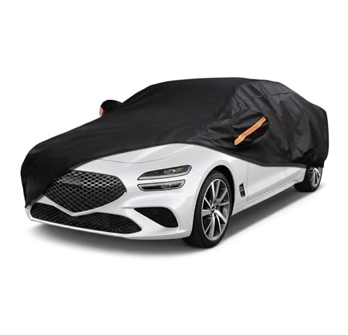 Image of All-Weather Genesis G70 Car Cover (2019-2026) - Waterproof Heavy Duty Sedan Cover Custom Fit for 2019-2026 Genesis G70 2.0T, 2.5T, 3.3T, Sport, Sport Prestige, RWD & AWD
