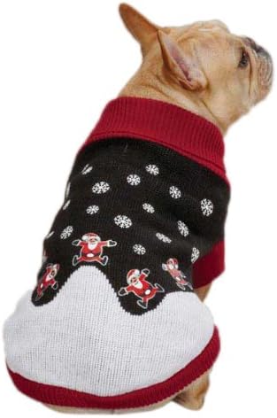 East Side Collection Acrylic Santa Dog Sweater, XX-Small, Black