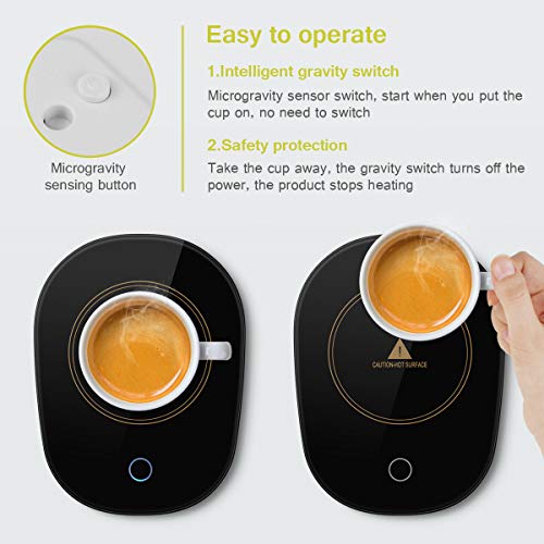 Coffee Mug Warmer ,Coffee Warmer with Automatic Shut Off Beverage Warmers Cup Heater for Desk Coffee Warmer Keep，Office/Home Use Electric Cup Beverage Plate(Up To 131F/55C)，Candle Wax Cup Warmer Heating Plate - Thumbnail 2