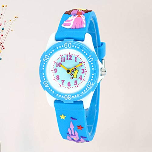 1Pc Kids Lovely Watch Criativo Cartoon Castle Princess Pattern Relógio de pulso para crianças Relógi