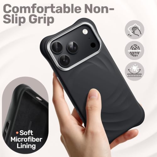 JETech Magnetische Silikon Hülle für iPhone 18 Pro/17 Pro, Schwarz – Ansicht 3