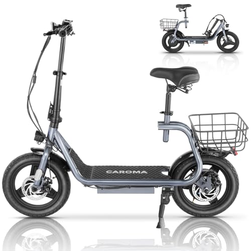 560W Peak Motor Adult Electric Scooter with Seat Gray
