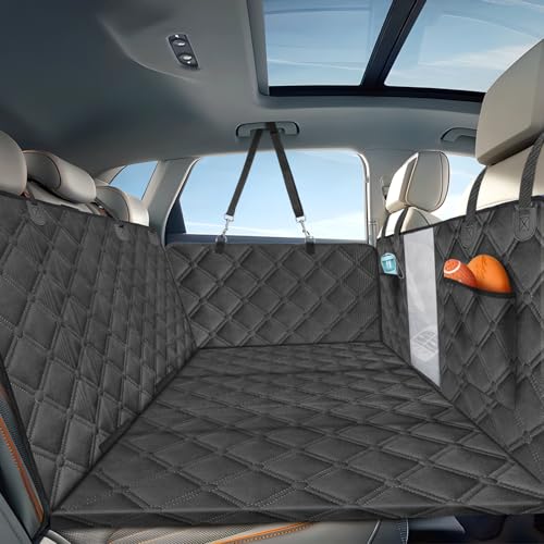 Nobleza Coprisedile Auto per Cani con Fondo Rigido, Coprisedile Posteriore Auto per Cani AntiGraffio e Impermeabile, Fodere Sedili per Cani per Veicoli, Telo Auto per Cani per Auto e SUV, L164*W131cm