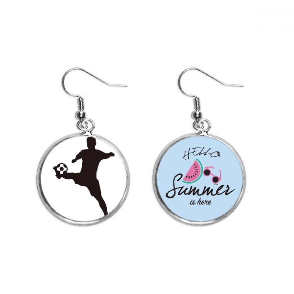 Pendientes de fútbol con silueta de sandía para playa 5