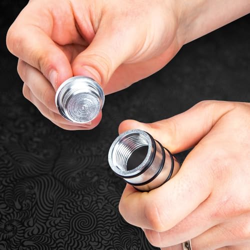 K EXCLUSIVE Titanium Spiral Dagger | Quad-Edged Spiral Blade | Slip-Resistant Handle | Custom-Fit Sheath Included | Stainless Steel Blade | 16 1/2" Overall Length (Gray)