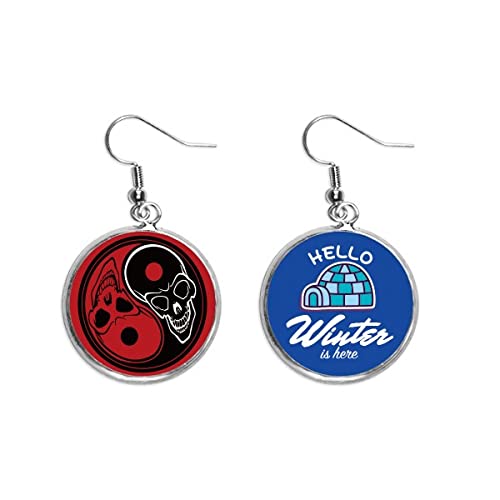 Pendientes de taichi estilo ocho diagrama y joyería colgante con diseño de fantasma