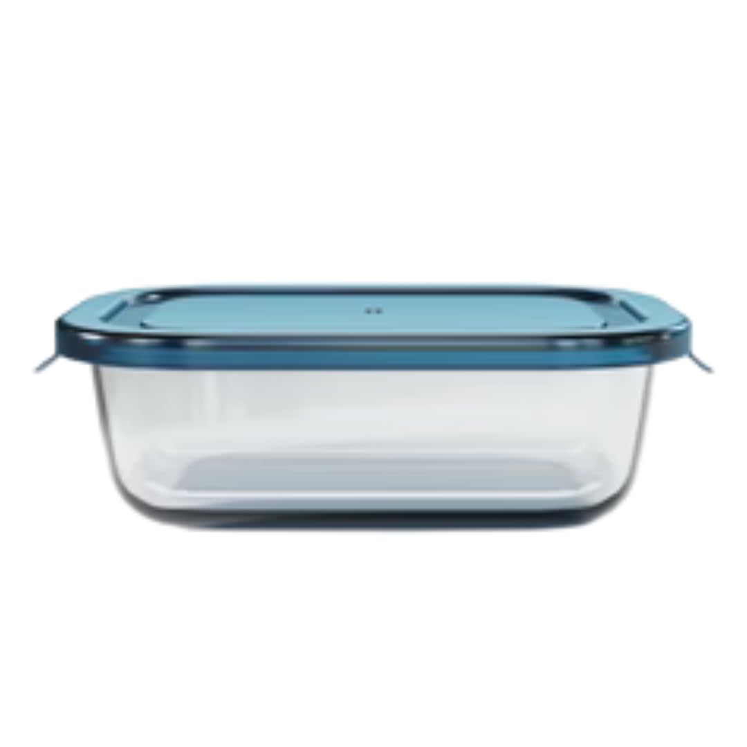 C&S Homestore Rectangular Glass Food Storage Containers With Airtight Hermetic Lids – Bpa-Free Clear Holders For Fresh Food, Snacks & Pantry – Reusable, Easy To Clean – Available In 370Ml, 640Ml & 1050Ml (1050Ml)