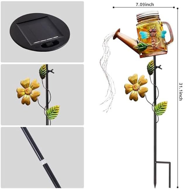 Solar Watering Can Light, Solar Yard Decorations Outdoor,Garden Decor Lights for Yard,IP65 Waterproof Hanging Lantern Lights,Outside Patio Lawn, Gifts for Mom Grandma Women Birthday