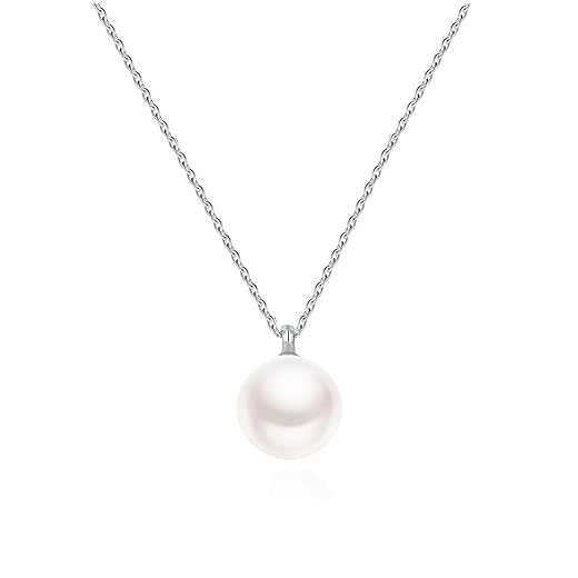 Rnivida Dainty 8mm Pearl Pendant Necklace