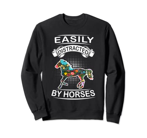 Easily Distracted By Horses Funny Animal Horse Loves Felpa