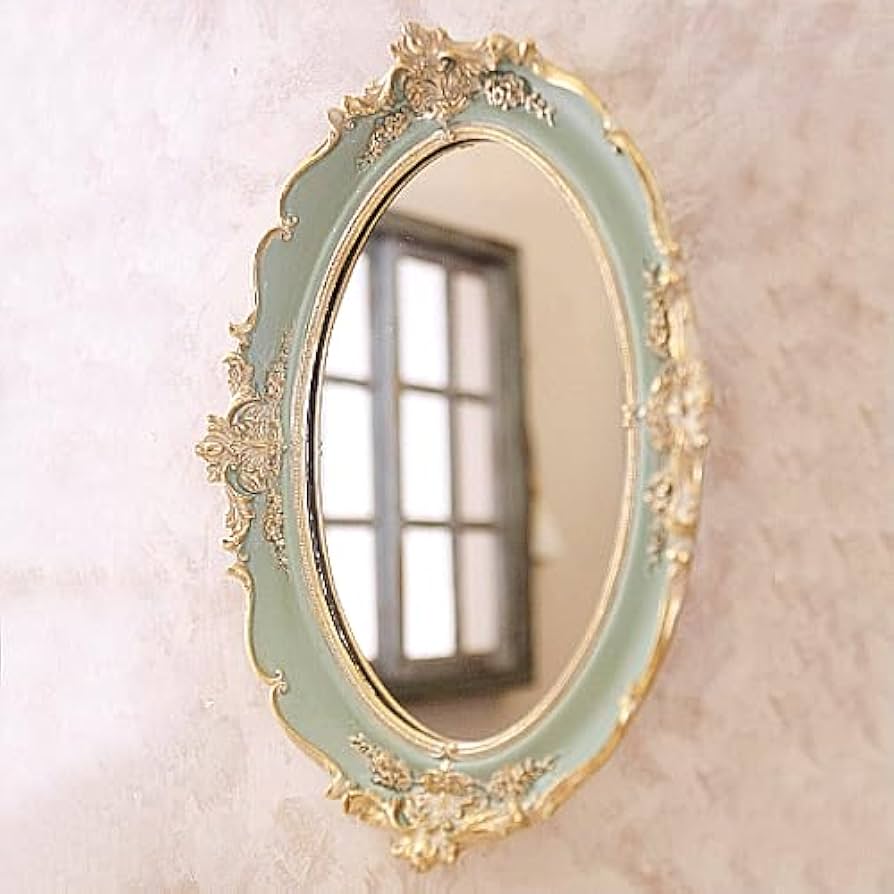 鏡 ウォールミラー 薔薇 アンティーク風