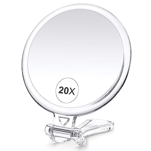 B Beauty Planet 40X Magnifying Mirror for Travel with Handle, Double-Sided 1X/40X Magnification Hand Mirror for Makeup,Travel Mirror for Desk 5 Inches 9 ounces