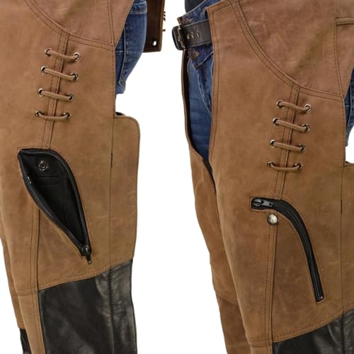 Image of Milwaukee Leather Premium Leather Motorcycle Riding Chaps for Women Bikers