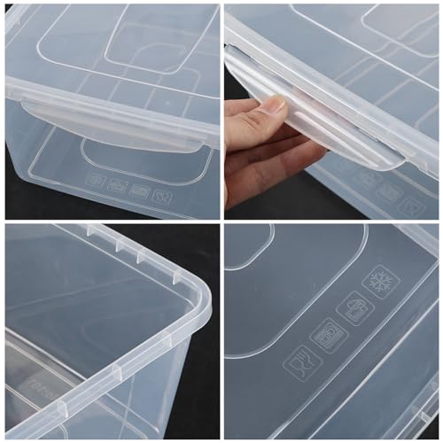 Boîte de rangement plastique transparent 16L avec couvercle clipsable pour tri maison