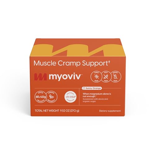 MYOVIV - Powerful Muscle Cramp Relief - 60 Packets, Sunny Orange Flavor - Muscle Cramp Support - Pregnancy & Lactation Safe