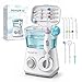Irrigador dental Aquapik100® profesional waterflosser limpieza profunda 10 niveles de presión 8 boquillas depósito 600ml para encías sensibles ortodoncia puentes implantes elimina placa dental Blanco