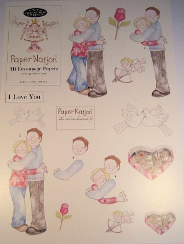 Paper Nation 3D Decoupage Papers - 99101 Loving Couple