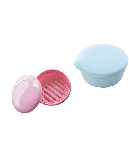 Jabón impermeable de sello redondo, 2 protectores de jabón impermeables, jabonera portátil de viaje, caja de jabón de viaje redonda, caja de