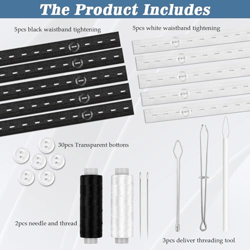 45pcs Pants Waist Tightener Kit, Women Jeans Waist Tightener, Pant Adjuster Waist, Men's Jeans with Elastic Waist2