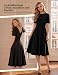 Belle Poque Elegante Kleider Damen A-Linie Sommerkleid Midi Schwarz L