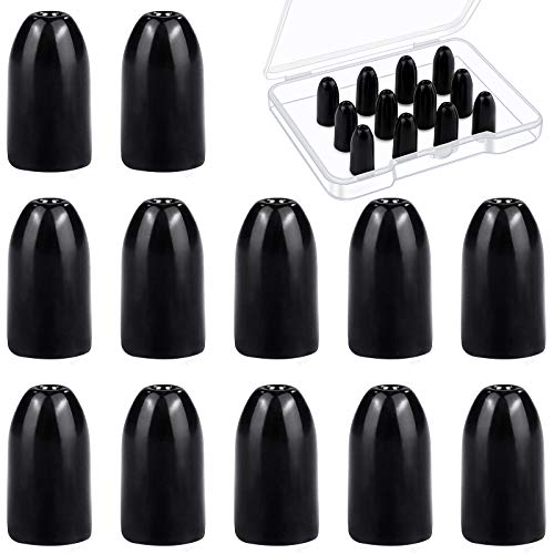 Ruisita 12 Pack Tungsten Flipping Weights Tungsten Bullet Weight Sinker WFishing Weightsorm Weights for Bass Fishing Assorted Sizes 1/4 Ounce (Black, 1/4 Ounce)