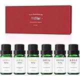 Floral Essential Oils Set, MitFlor 100% Pure Aromatherapy Therapeutic Oils Kit Gift for Diffuser Humidifier Massage. Dark tea, Rose, Jasmine, Ylang ylang, Cherry blossom, Freesia. 6×10ml