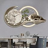 Reloj de pared decorativo grande con luz, silencioso, sin tictac, funciona con pilas, para dormitorio, granja, decoración de oficina