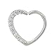 OUFER Body Piercing Jewelry Heart Sharped Right Closure Daith Cartilage Tragus Helix Earrings 16 Gauge (white clear)
