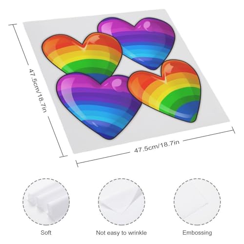 Servilletas de Tela para Cocina Corazones Arcoíris 18x18 Pulg miniatura 2