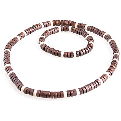 DonDon necklace and bracelet with wooden beads in beach look Cover
