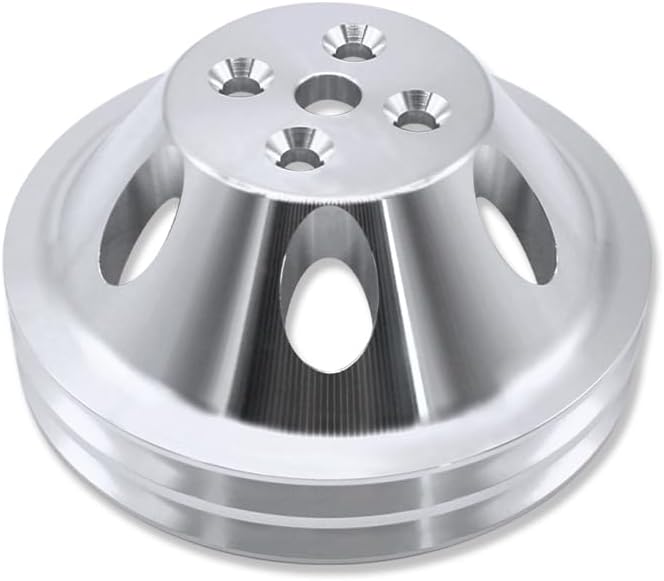 Satin Aluminum Mechanical Short Water Pump and Pulley Double Groove For Chevy BBC 396 402 427 454 502 1955-1968