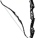 TOPARCHERY Archery 56" Takedown Hunting 50lbs Recurve Bow Metal Riser Right Hand Black Longbow