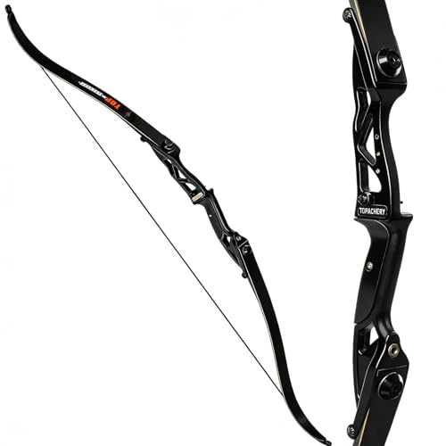 Toparchery Archery 56' Takedown Hunting 35lbs Recurve Bow Metal Riser Right Hand Black Longbow