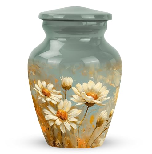 Image of Flower Urn Small Keepsake - Urns for Burial In Ground - Funeral Urns for Women - Cremation Urn for Adult Ashes Men (Size-3inch,1pcs)