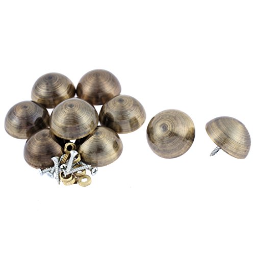Aexit 10pcs 36mm Quality Parts Dia Metal Semicircle Glass Mirror Screw Nail Decor Bronze Tone Model:10as212qo53