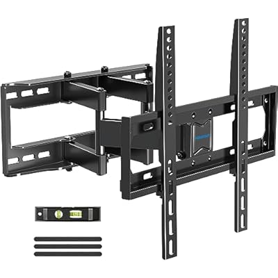 MOUNTUP UL Listed TV Wall Mount, Full Motion TV Mount for Most 26-65 Inch Flat/Curved TVs Fit 16" Wood Stud, Wall Mount TVs Bracket with Dual Swivel Articulating Arm Max VESA 400x400mm up to 88 LBS