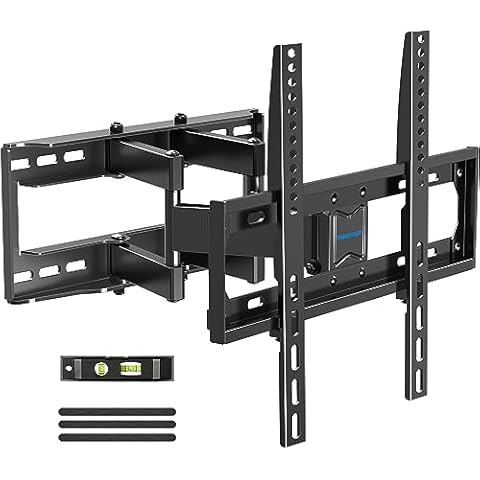 MOUNTUP UL Listed TV Wall Mount, Full Motion TV Wall Mount for Most 26-65 Inch Flat/Curved TV Fit 16" Wood Stud, Wall Mount TV Bracket with Dual Swivel Articulating Arm Max VESA 400x400mm up to 88 LBS Cover