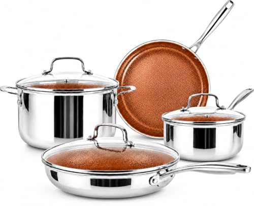Image of CERAMAX by GOTHAM STEEL 12 Pc Hybrid Tri Ply Stainless Steel Cookware Set