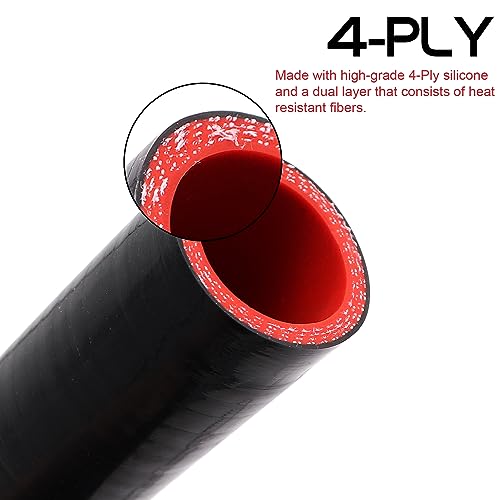 Image of 1-1 /4 inch 90 Degree Radiator Hose Rubber Elbow 4-Ply with 2PCS Stainless Steel T-Bolt Clamp for Turbo /Intercooler /Intake Piping