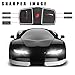SHARPER IMAGE Miniature Toy RC Italia Sports Car 1:50 Scale Luxury Cars-Inspired Design with LED Headlights & Brake Lights, Black and White, Long Range 2.4 GHz Frequency Remote Control