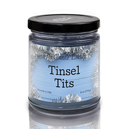 Tinsel Tits - Mountain TOP Tease Scented - Funny New Years Christmas 6 OZ JAR Candle - 40 Hour Burn...