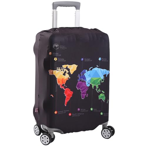 TYXHXTF Protection Valise, Elastique Housse de Valise, Housse de Protection pour Bagages Lavable, Bagage de Voyage Couverture (carte, L)