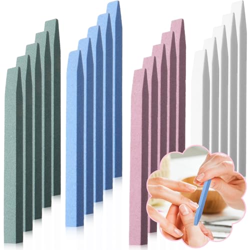 Mudder 8 Pcs Stone Nail File Pumice Stick for Fingernails Pumice Rock Nail Cuticle Pusher Rock File for Home Salon Toenail Buffing Tool (4 Colors)