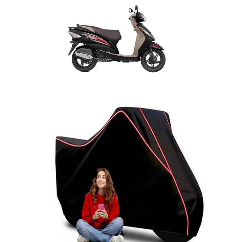 Image of Wego Drum BS4 Scooty Bike Cover Water Resistant Outdoor Use Universal Fit Scooters Motorcycles Heavy Duty UV Protection Dust Rain Scratch Resistant Elastic Bottom Black Blue Piping