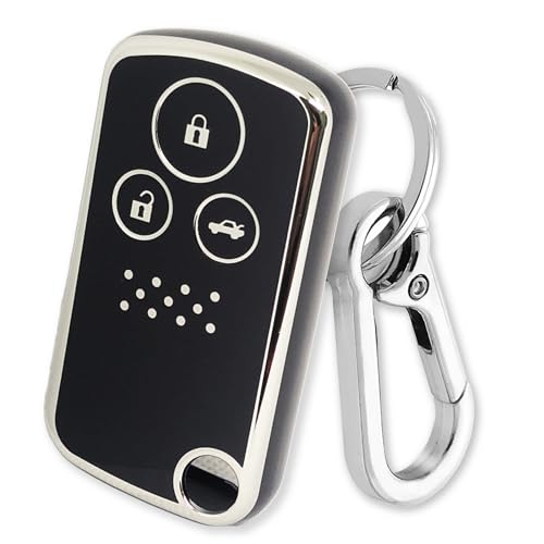 TPU キーカバー ホンダ車対応 軽量キーカバー&スマートキー保護ケース 対応車種:フィット フィットシャトル ライフ インサイト アコード CR-V オデッセイ エディックスなど (ブラック)