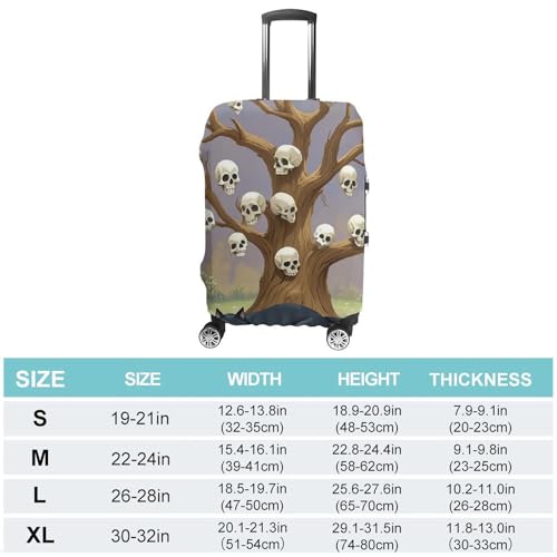 Anti-Scratch Luggage Cover Skull Tree Printed Luggage Case Protector Washable Suitcase Covers Elastic Suitcase Protector for Size XL (30-32 inches) Luggage2