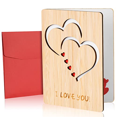 WADORN Biglietto D'Auguri In Legno Con Girasole E Cuore – 15x20 Cm, Romantico E Originale Per Compleanno, Anniversario