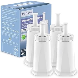 ARETHONE Wasserfilter Ersatz für Sage Kaffeevollautomat, 4 Stück Ersatz für Sage Barista Express Pro Wasserfilter, Water Filter für SES810/SES880/SES920/SES980...