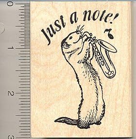 Sax Ferret Rubber Stamp